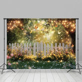 Aperturee - Aperturee Floral Garden Fence With Butterfly Photo Backdrop